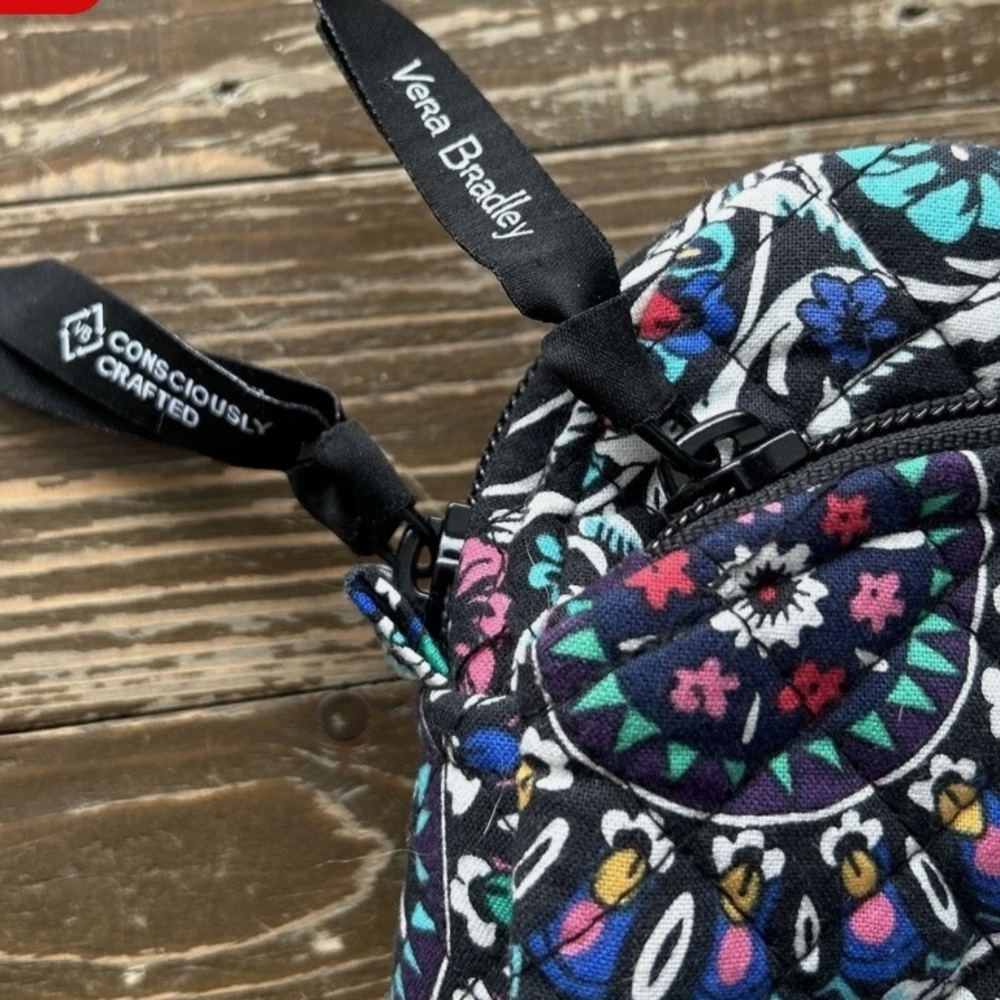 Vera Bradley Black and Multicolor Patterned Cosmetic Bag - Picture 3 of 4